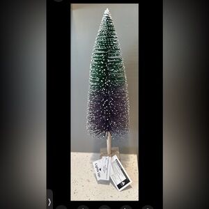 Elegant Green and Purple Holiday bottle brush Tree 18”
